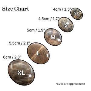 Grey Moonstone Palm Stone | Polished Crystal Worry Stone (Third Eye Chakra) image 2