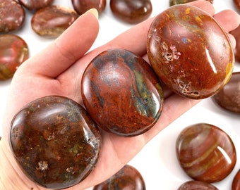 Pietra di palma in diaspro rosso / Pietra della preoccupazione in cristallo lucidato (chakra della radice)