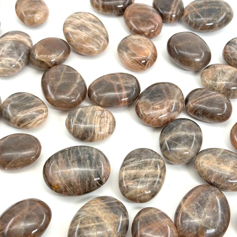 Grey Moonstone Palm Stone | Polished Crystal Worry Stone (Third Eye Chakra) image 6