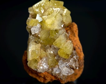 Adamite | yellow crystal, fluorescent mineral specimen from Mexico