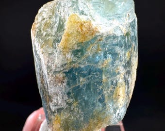 Beryll (Varietät Aquamarin) | natürlicher blauer Kristall, Mineralienexemplar aus Namibia