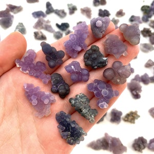 ONE Grape Amethyst Cluster Indonesia mini grape agate, raw grape agate, grape agate crystal, purple grape agate image 9