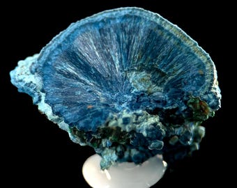 Faseriger Shattuckit | Blauer Kristall, Mineralienprobe aus der DR Kongo