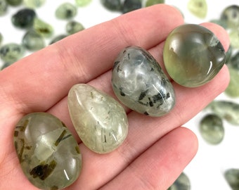 ONE Tumbled Prehnite | Green Prehnite, tumbled crystal, tumbled stones, crystals, minerals