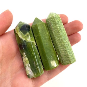 Rare Tremolite Point, green tremolite tower, crystal point, green tremolite crystal, polished tremolite image 10