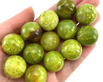 Mini Green Opal Sphere, crystal ball, green opal sphere, polished green opal, palm stone