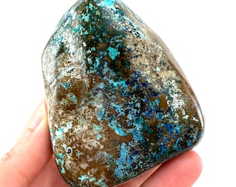 Shattuckite & Chrysocolla Freeform (Namibia), shattukite, Chrysocolla, shattuckite free form, polished shattuckite