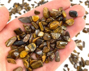 20g of Tiger's Eye, mini tumbled stones, tumbled crystal, tumbled tigers eye, yellow tigers eye