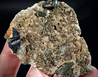 Anatase & Chlorite Quartz on Matrix (Pakistan) | anatase crystal, terminated anatase, mineral specimen, rare gems