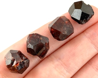 Spessartine Garnet | raw red garnet crystal, natural mineral specimen, January birthstone