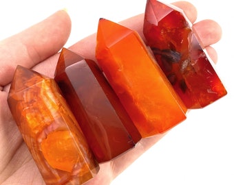 Carnelian Point, carnelian mini tower, crystal point, carnelian crystal, carnelian wand