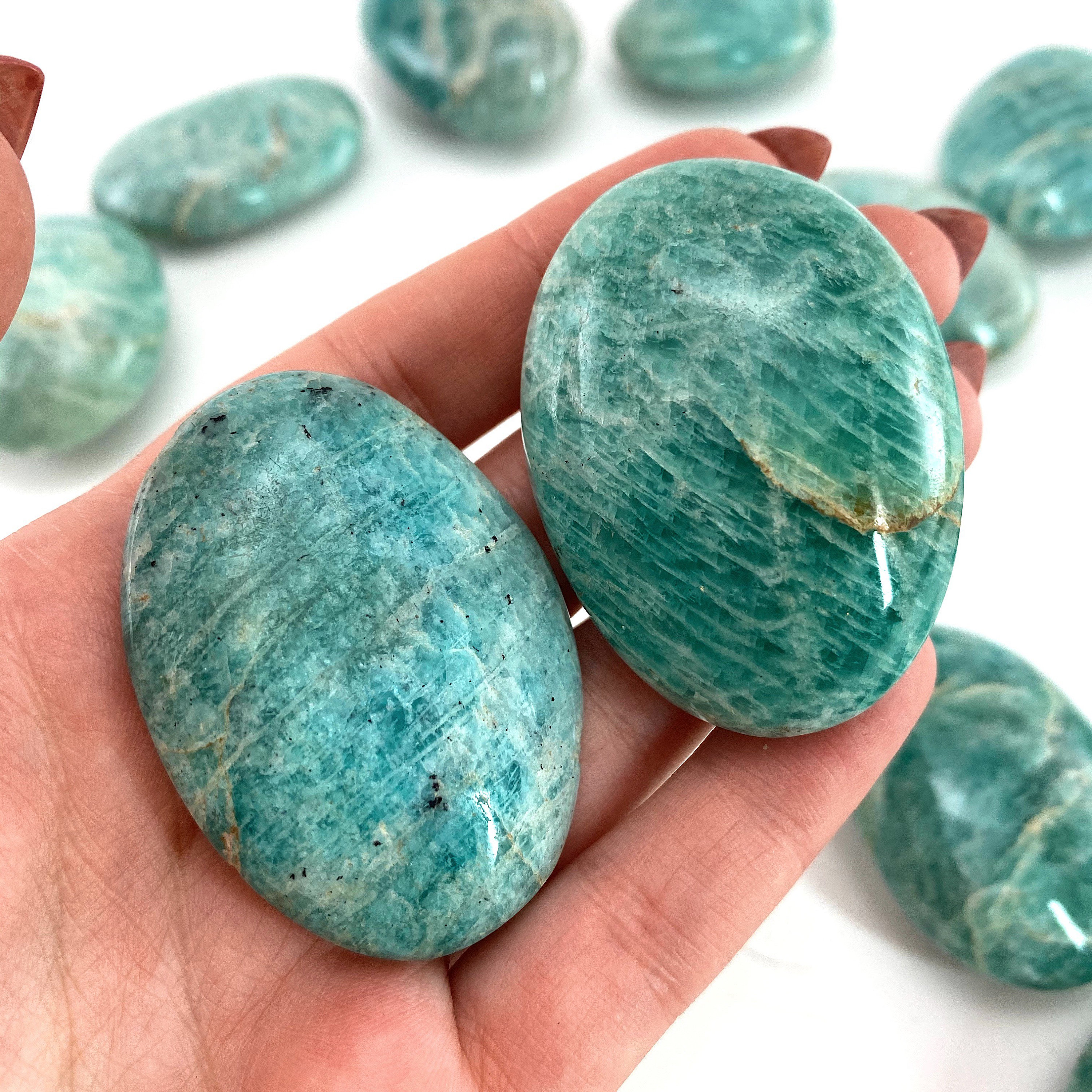 Amazonite Palm stone amazonite palmstone pocket stone worry Etsy