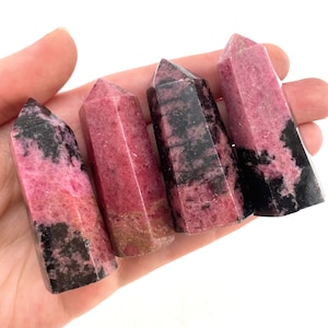 Pink Rhodonite Point | Polished Natural Crystal Tower (Heart Chakra)