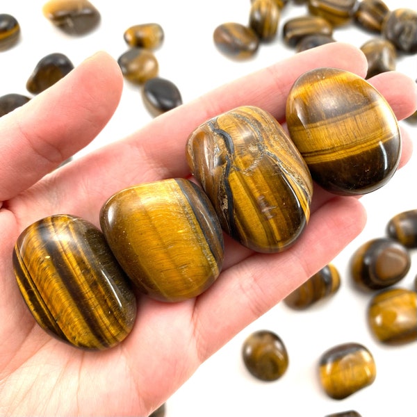 ONE Tiger's Eye Tumble | tumbled stones, tumbled crystal, tumbled tigers eye, yellow tigers eye