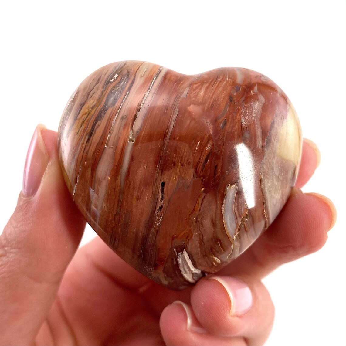 Red Jasper Heart crystal heart banded jasper red jasper Etsy