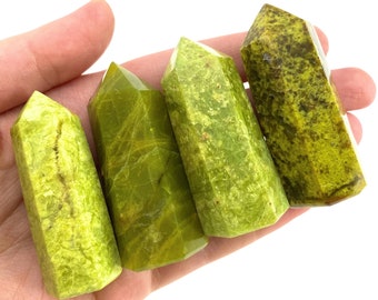 Green Opal Point | Polished Green Natural Crystal Tower (Heart Chakra)