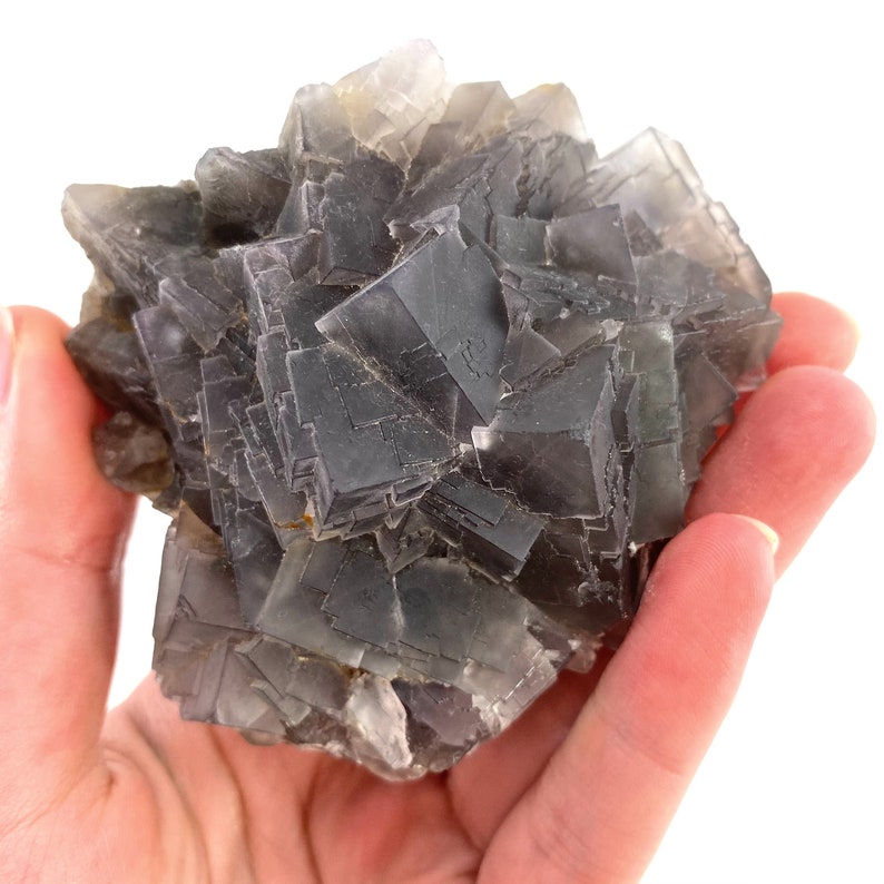 fluorite cluster Grey fluorite raw fluorite Purple Grey Cubic Fluorite purple fluorite Pakistan