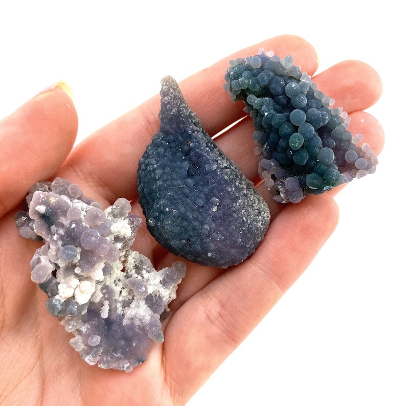 ONE Grape Amethyst Cluster Indonesia mini grape agate, raw grape agate, grape agate crystal, purple grape agate image 10