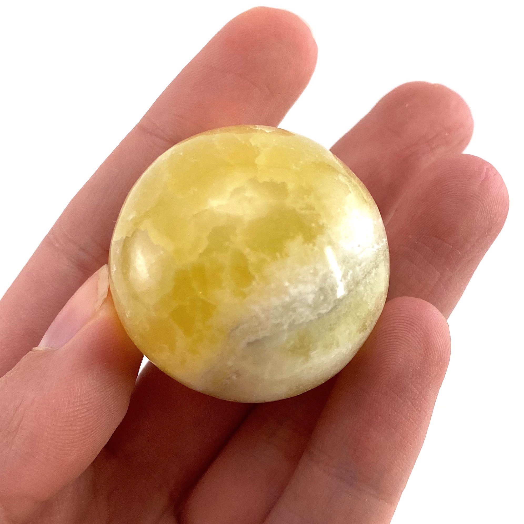 レモンカルサイトスフィア♡♡No.2708 BIGサイズ Lemon Calcite Sphere | Yellow Crystal Ball (27mm - 32mm) - Etsy