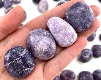 ONE Lepidolite Tumble, lépidolite violette, lépidolite culbutée, culbutes lépidolite