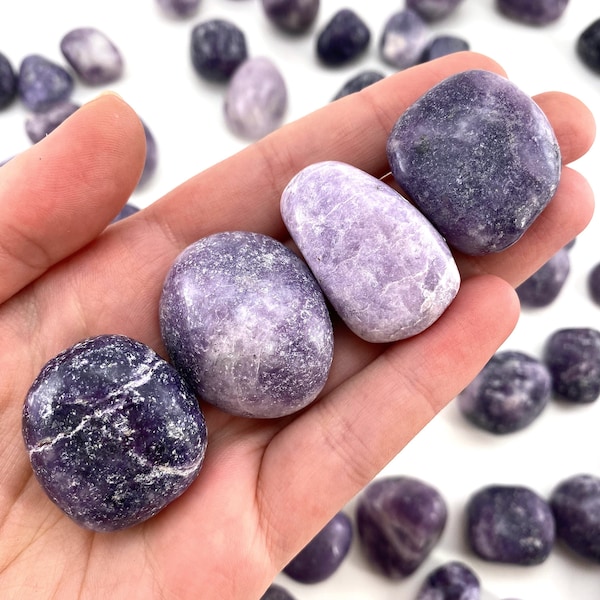 ONE Lepidolite Tumble, purple lepidolite, tumbled lepidolite, lepidolite tumbles