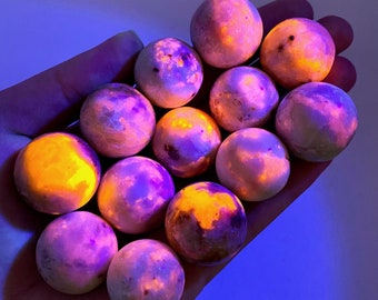 UV Reactive Hackmanite Sphere | Fluorescent Crystal Ball