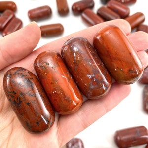 Red Jasper Polished Stone | red jasper crystal, tumbled red jasper, red jasper tumbled stone, tumbled crystals, crystal lingam, pocket stone