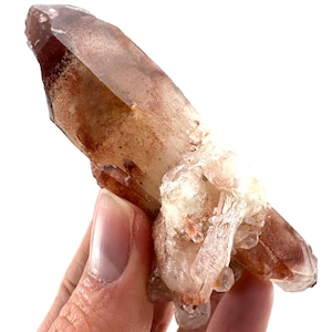 Double Terminated Red Hematite Quartz (Zimbabwe) | fire quartz crystal, red phantom quartz, mineral specimen