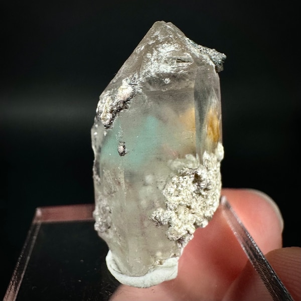 Rare! Ajoite & Kaolinite Included Quartz (South Africa) | rare crystals, ajoite quartz, blue quartz, rare minerals, terminated ajoite quartz