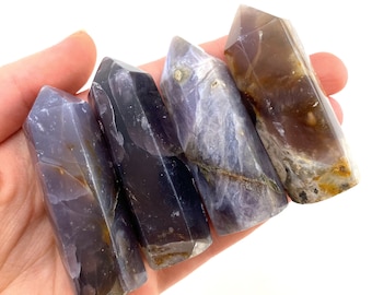 Purple Chalcedony Crystal Point | Polished Tower