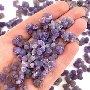 5 grams of mini Grape Amethyst, mini grape agate, raw grape agate, grape agate crystal, grape agate spheres