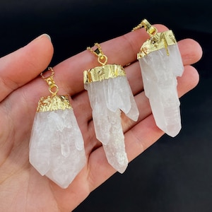 Quartz Point Necklace, quartz necklace, crystal pendant, crystal necklace, quartz necklace