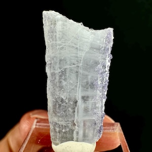 Purple Fluorite on Barite | raw baryte crystal cluster, mineral specimen