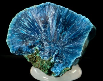 Faseriger Shattuckit | Blauer Kristall, Mineralienprobe aus der DR Kongo