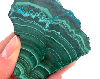 Malachite & Chrysocolla Slice (Congo), natural malachite, malachite slice, malachite slab, malacolla slice, polished malachite