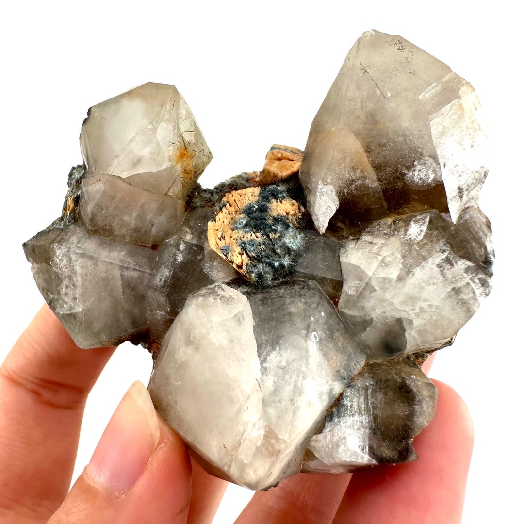 Gitter Quartz With Feldspar & Foitite | Namibia Smoky Quartz Crystal - Etsy