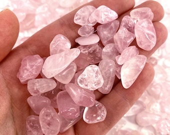 20g Rose Quartz Crystal Chips | Polished Tumbled Stones
