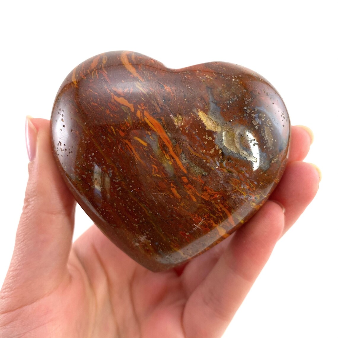Red Jasper Heart crystal heart banded jasper red jasper Etsy