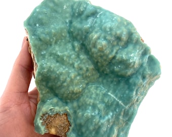 Blue Aragonite (Afghanistan), blue aragonite specimen, raw aragonite, botryoidal aragonite crystal