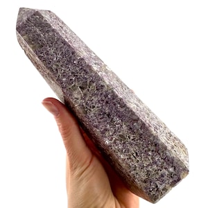 XL Polished Lepidolite Crystal Point | Healing Wand (18.5 x 6 Cm)