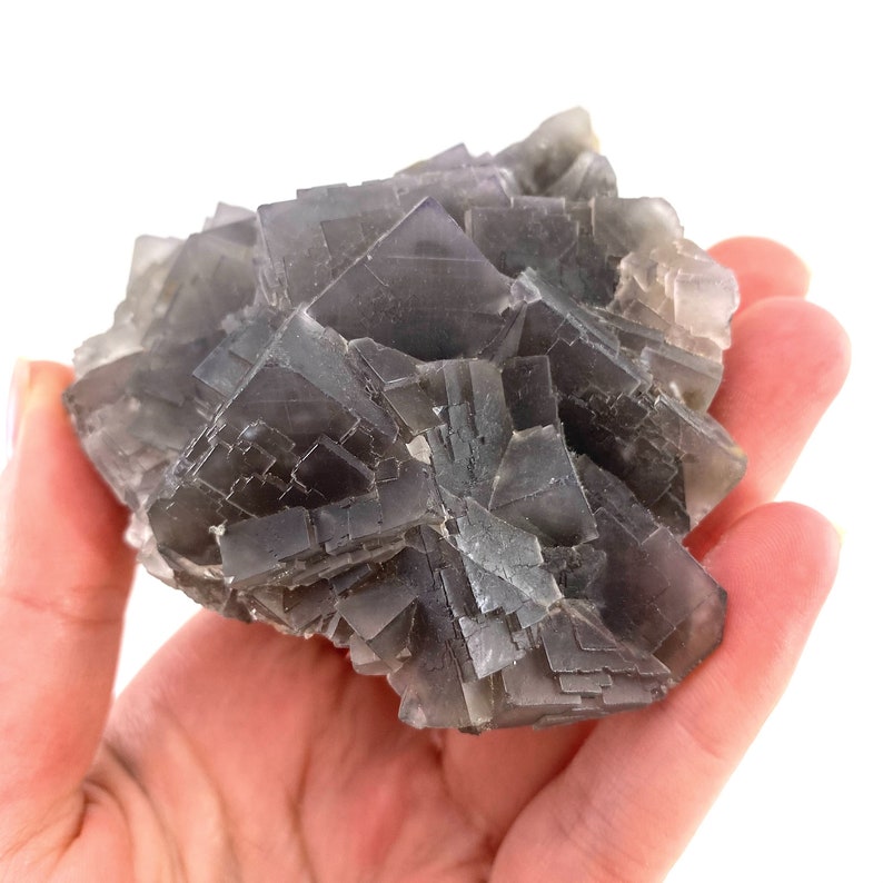 fluorite cluster Grey fluorite raw fluorite Purple Grey Cubic Fluorite purple fluorite Pakistan