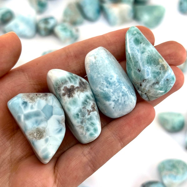 ONE Larimar Tumble (Dominican Republic) | tumbled stones, tumbled larimar, tumbled crystals, polished larimar, larimar crystal