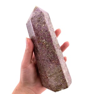 XL Lepidolite Crystal Point | Polished Tower, Wand (18.5 x 7 Cm)