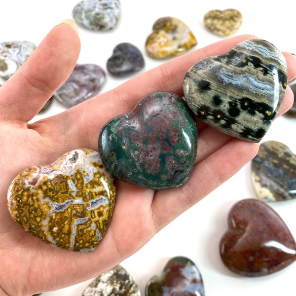 Ocean Jasper heart, orbicular jasper, crystal heart, heart shaped crystal