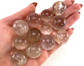 Sphère de quartz de Madagascar, boule de cristal, sphère de quartz clair, cristal de quartz naturel, sphère de cristal