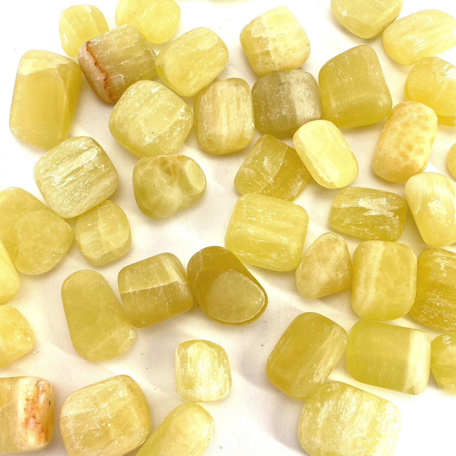 ONE Tumbled Lemon Calcite Natural Yellow Calcite Polished Etsy