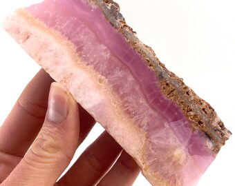 Rare! Pink Aragonite Slice, pink aragonite specimen, crystal slice, pink aragonite crystal