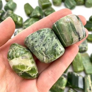 Rare ONE tumbled tremolite, natural tremolite, polished tremolite, green tremolite tumble, tremolite crystal image 10