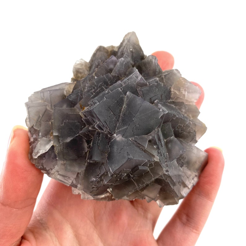 fluorite cluster Grey fluorite raw fluorite Purple Grey Cubic Fluorite purple fluorite Pakistan