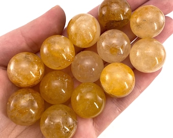 Golden Healer Quartz Sphere | Yellow Hematoid Crystal Ball (19-20mm)